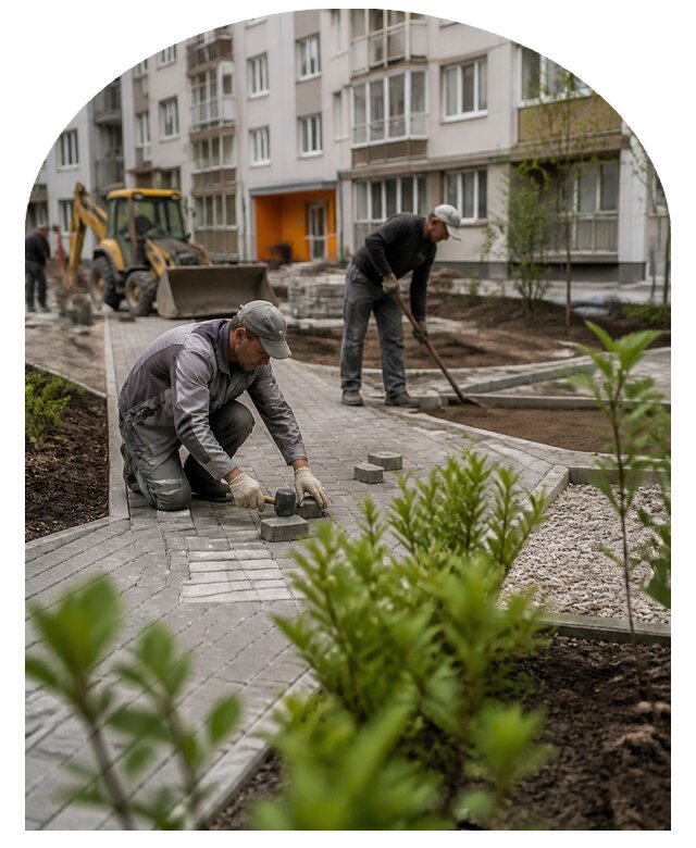 Благоустройство двора многоквартирного дома в Кинешме